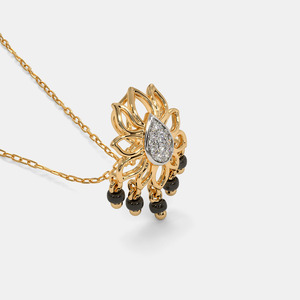 Collar con Colgante de Diamante Cultivado en Laboratorio en Forma de Lágrima de Loto en Oro Amarillo - Product Image 6