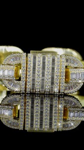Cadena de Eslabones Ancla Marinera de Plata 925 con Moissanita VVS y Diamantes Baguette, Estilo Hip Hop, Chapado en Oro, Venta al por Mayor - Product Image 5