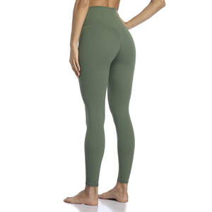 Leggings pour femmes à taille élastique, respirants, couleur unie, tissu personnalisé, légers, en spandex/polyester, style polyvalent - Product Image 2