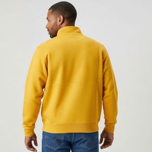 Nouveau design 2026 – Pull molletonné décontracté pour homme, couleur unie, demi-zip, en polaire Sherpa, 100 % coton, écologique - Product Image 2