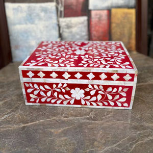 Caja de Joyería Rectangular con Incrustaciones de Hueso, Hecha a Mano, Ecológica, Diseño AL AMLIK CRAFT, Superventas - Product Image 2