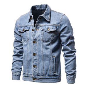 <b>Men</b>’s Vintage Denim Jacket Slim Fit Washed Blue <b>Jean</b> Jacket Premium Quality For Casual Wear And Street Style Look - Product Image 1
