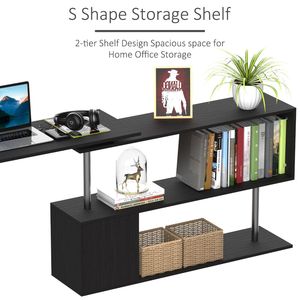 Scrivania angolare nera a L girevole con contenitore per l'home office - Product Image 5