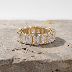 Anillo de Eternidad de Lujo con Corte Esmeralda, Plata de Ley, 5 CT, Diamante de Laboratorio, Anillo de Boda Apilable, Joyería para Compromiso, Aniversario, Fiesta - Product Image 2