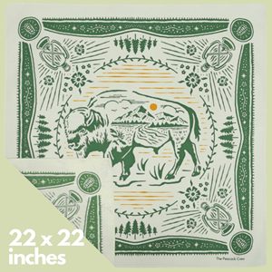Custom Buffalo Western Bandana | Vintage Nature Inspired <b>Square</b> <b>Scarf</b> | Sublimation Printed Cowboy Head Wrap Hot Selling Bandana - Product Image 2