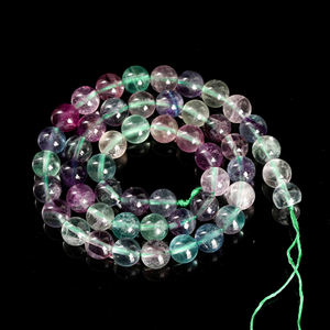 Perles de Fluorite Naturelle Multicolore Verte et Violette en Gros, Idéales pour la Fabrication de Bijoux DIY, Bracelets et Colliers en Pierres de Guérison - Product Image 3