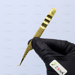 Pinzas para Extensión de Pestañas con Agarre de Diamante de 45 Grados, con Ranura para el Dedo, Venta al por Mayor, con Logotipo - Product Image 3
