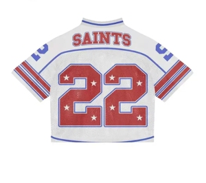 เสื้อฟุตบอลตาข่ายทรงบ็อกซี่ฟิตคุณภาพสูงสำหรับผู้ชาย พร้อมดีไซน์สั่งทำได้ ขายส่ง MOQ ต่ำ พิมพ์ลายแบบ Sublimation เสื้อตาข่ายแบบครอป - Product Image 2