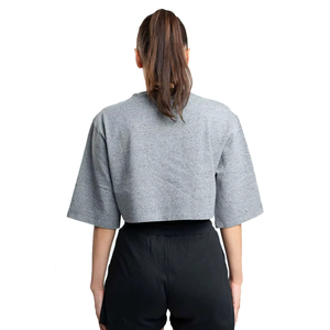 Camiseta Corta Oversize Negra para Mujer, Diseño 2026, con Bajo Cuello Redondo Transpirable, Servicio OEM con MOQ Bajo - Product Image 3