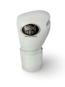 ถุงมือชกมวยหนังวัวแท้สีขาวแบบสั่งทำพิเศษ No Boxing No Life สำหรับฝึกซ้อม MMA แบบรัดตีนตุ๊กแก ปิดนิ้วเต็มรูปแบบ ซับเหงื่อได้ดี - Product Image 4