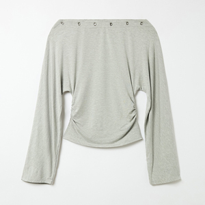 <b>Women's</b> Summer Logo Printed Slim Fit Batwing Sleeves Crop <b>Tops</b> Drop Shoulder Grommet 100% Cotton Jersey Fabric Crop <b>Top</b> <b>Women</b> - Product Image 6