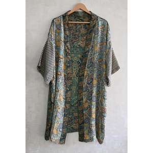 Kimono de Seda de Diseño Transpirable con Parches para Mujer, Talla Grande, Lujoso, Estilo Bohemio, Largo hasta el Tobillo, con Cuello en V, para Dormir - Product Image 2