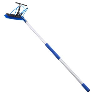 Kit de nettoyage de panneaux solaires de 33 pieds avec perche télescopique en aluminium alimentée en eau, brosse de nettoyage, raclette et distributeur de savon - Product Image 1