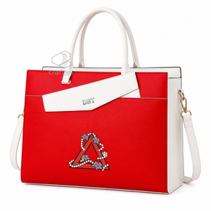 Delta | Sigma | Theta PU Leather Tote <b>Bag</b> Women's Professional Work <b>Bag</b> With Clutch Purse Sorority Laptop Shoulder Hand <b>Bag</b> - Product Image 2