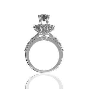 Glosbe Co Women's Engagement <b>Ring</b> Natural Diamond 7.2mm Center Stone 18K Solid Gold for Certified High-end Quality Wholesale - Product Image 1