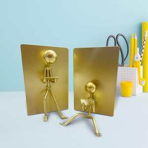 Serre-livres en métal robuste, décoratifs et uniques, pour bureau, maison et étagères de cuisine, antidérapants et élégants - Product Image 2