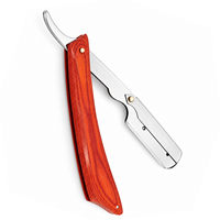 Rasoir de barbier avec manche en bois de Pakka rouge, lame en acier inoxydable, outil de rasage, logo personnalisé, service OEM