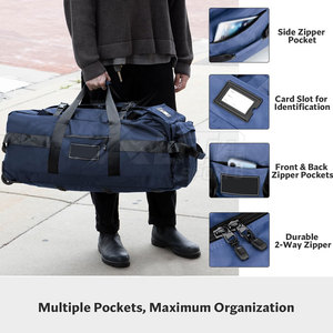 Durable Lightweight Fabric Multi-Pocket Storage <b>Convertible</b> <b>Backpack</b> Duffel Zipper Waterproof Large Capacity for Gym Daily Carry - Product Image 4