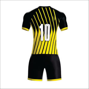 Nouveau modèle de maillot de football sublimé pour homme, ensemble 100 % polyester, manches courtes, logo frontal, uniformes de football personnalisés à vendre - Product Image 3