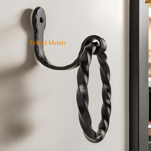 <b>Wall</b> <b>Mounted</b> Metal <b>Towel</b> <b>Rail</b> Hand Forged Blacksmith <b>Towel</b> Holders Hand Forged Iron <b>Towel</b> Ring - Product Image 5