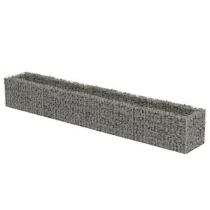Jardinera Elevada Gabion de Acero Galvanizado Plateado 141.7x19.7x19.7 Pulgadas para Jardín - Product Image 2
