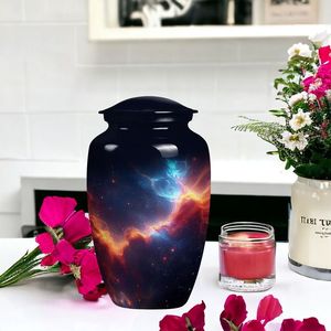 Dome Top Aluminum Urn for Human Ashes Adult Size - Curved Lid Metal Cremation Urn - Rounded Cover <b>Memorial</b> <b>Vase</b> for Funeral - Product Image 4