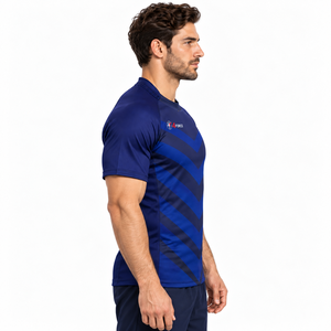 Maillot de rugby personnalisé, matière polyester respirante, impression par sublimation, léger, confortable, coupe athlétique, séchage rapide - Product Image 4