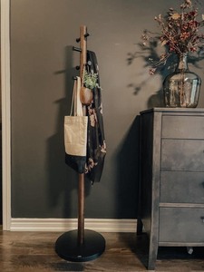 BLACK WOODEN BABY ROOM <b>HANGER</b> <b>STAND</b> – FREESTANDING CLOTHES RACK WITH HOOKS FOR NURSERY & KIDS’ ROOM - Product Image 5