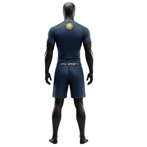 Ensemble de T-shirt et Short de Compression pour Hommes Bleu Marine et Or, Respirant, Extensible, Séchage Rapide, Fitness, Gym, Entraînement, Course à Pied, Sports Athlétiques - Product Image 2