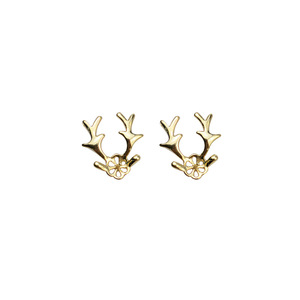 S925 Silver Necklace Korean Version Pearl Collarbone Pendant Christmas Reindeer Horn Earrings Women's Holiday <b>Gift</b> <b>Set</b> Empty - Product Image 5