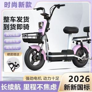 Bicicleta Eléctrica de Dos Ruedas para Mujeres Adultas, con Cuadro de Acero al Carbono, 24 Velocidades, Motor de 48V en la Rueda Delantera - Product Image 1