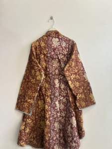 Handmade Vintage Reversible Quilted <b>Kantha</b> Umbrella Cut Coat Boho <b>Jacket</b> - Product Image 6