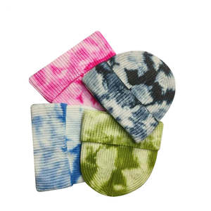 New Fashion Streetwear Hip Hop Caps Winter <b>Wool</b> Knitted Hat <b>Tie</b> Dye Print Warm Skullies Beanies Custom - Product Image 6