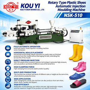 Machine de moulage par injection rotative automatique à 6 postes pour la production de bottes de pluie, de bottes pour enfants et de sandales - Product Image 2