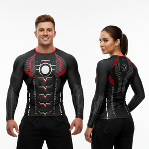 Maillots de compression à manches longues pour surf et natation, couleur unie, vêtements de BJJ, matériel d'entraînement NO GI JIU JITSU, Rash Guard - Product Image 3