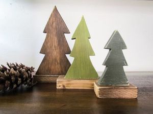 Sapin de Noël rustique en bois, fait main, en bois naturel, décoration de table, décoration de Noël pour la maison, le restaurant, l'hôtel - Product Image 1