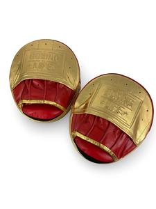 Guantes de MMA Personalizados de Alta Calidad, Sin Boxeo No Hay Vida, Guantes de Entrenamiento de Cuero Genuino de Precisión, Almohadillas de Enfoque - Rojo/Dorado - Product Image 5