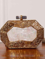 Tas Selempang Mutiara Berhias Rumbai Gaya Vintage dengan Kancing Terbuka, Koleksi Pengantin India