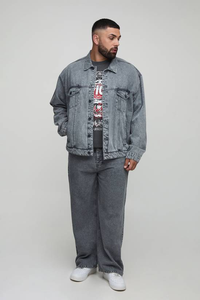 Veste en jean noire pour homme, sur mesure, de haute qualité, boutonnée, décontractée, ample, tendance, 100% coton, pour l'automne et l'hiver - Product Image 3