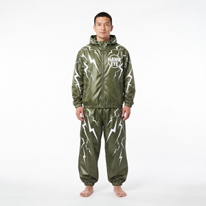 Ensemble de survêtement en nylon uni pour hommes, coupe-vent léger, vente en gros - Product Image 4