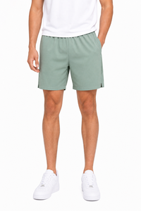 Shorts de sport vert olive pour hommes, légers, respirants, avec panneaux en maille, taille élastique, vêtements de sport - Product Image 2