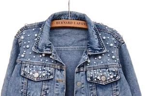 Veste en jean classique pour femme, boutonnée, coupe ample, décontractée, élégante, écologique, personnalisable, vêtement d'extérieur automne/hiver, couleur bonbon - Product Image 4