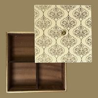 Kotak Hadiah Pernikahan Kayu Cokelat Cetak Imperial Brass Store 4 Kompartemen Dekoratif untuk Mawar, Buah Kering, Permen, Cokelat, dan Pernak-pernik