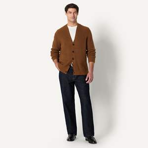 เสื้อคาร์ดิแกนคอวีสไตล์ญี่ปุ่นสำหรับฤดูใบไม้ร่วงและฤดูหนาว เสื้อสเวตเตอร์ถักลำลองหลวมๆสำหรับผู้ชาย - Product Image 4