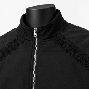 Chaqueta Bomber Negra Unisex con Cierre de Cremallera, Cuello Alto, Estilo Urbano, Resistente al Viento, Secado Rápido, Ecológica, Transpirable, de Poliéster - Product Image 6