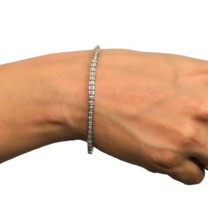 Wholesale Tennis Bracelet Half Bezel Wedding Bracelet DEF Color VS VVS Clarity 10K 14K 18K <b>Solid</b> <b>Gold</b> Round Lab Grown Diamond - Product Image 5