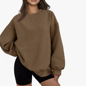 Pull brodé surdimensionné de luxe pour femmes 100% coton sweat à capuche à col rond avec Logo personnalisé Streetwear Fitness Style - Product Image 6