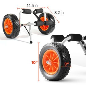 Carrello Pieghevole per Kayak con Capacità di Carico di 90 kg, Pneumatici in Gomma Piena da 10 Pollici, 1 Cinghia a Cricchetto per Paddle Board, Carrello Manuale - Product Image 5