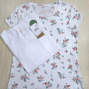 เสื้อยืดแขนสั้นลำลองสำหรับผู้หญิงคอลเลคชั่นใหม่เข้ารูป100% ผ้าทอสีพื้นระบายอากาศได้ดีผ้าคอตตอนแห้งเร็วสำหรับฤดูใบไม้ผลิและฤดูร้อน - Product Image 5