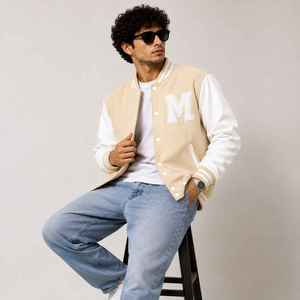 Custom Men's Letterman Varsity <b>Jacket</b> Wool Body Breathable Quick Dry Winter Wear <b>Smart</b> Stylish Front Logo OEM - Product Image 2